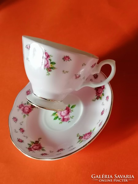 Rózsaszín, gyűjtői gyönyörű angol Royal Albert rózsás kávés csésze