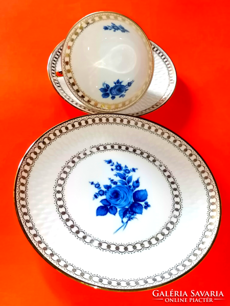 Retro, very beautiful blue floral, elegant breakfast set 32.