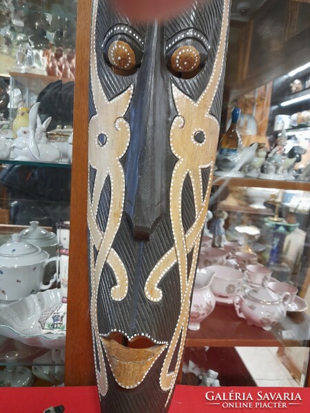 Large African wood carving wall mask, decoration. 102 Cm.