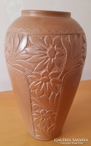 Amphora vase, sand-colored, ceramic, floor vase