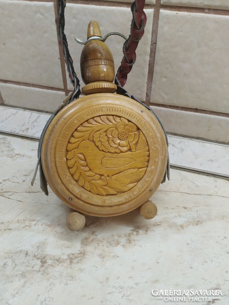 Carved wooden water bottle for sale!