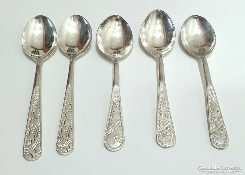 5 silver-plated coffee spoons
