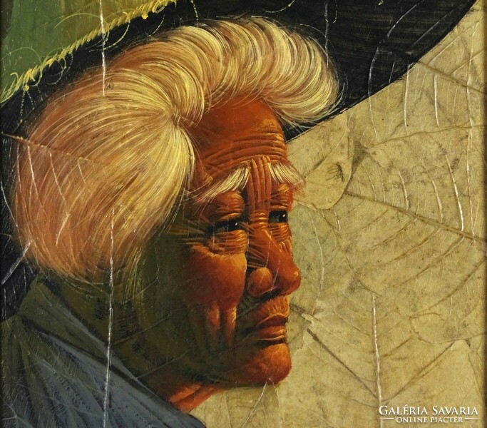 1M474 xx. Century painter: portrait of an old Vietnamese lady