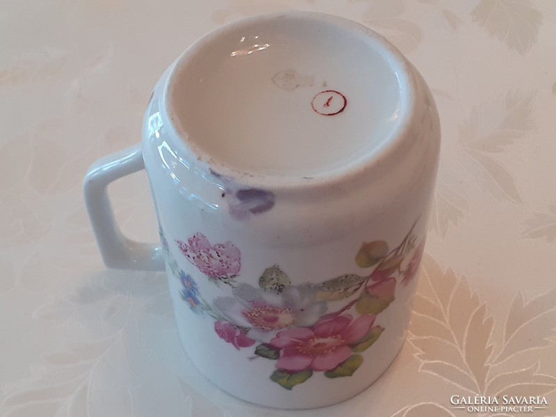 Old Zsolnay porcelain mug wild rose folk tea cup