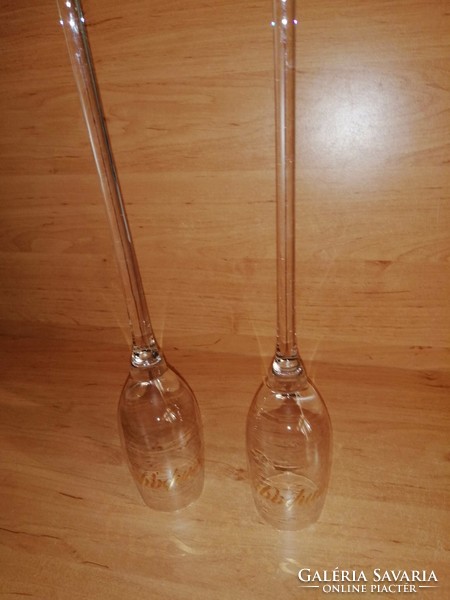 Talp nélküli üveg pezsgős pohár párban 38 cm hosszú