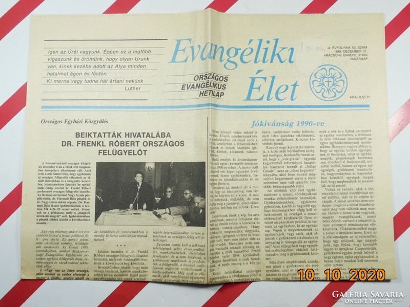 Régi retro újság - Evangélikus Élet - 1990. június 3. - Születésnapra ajándék