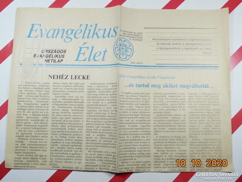 Old retro newspaper - evangelical life - August 26, 1990 - Birthday present