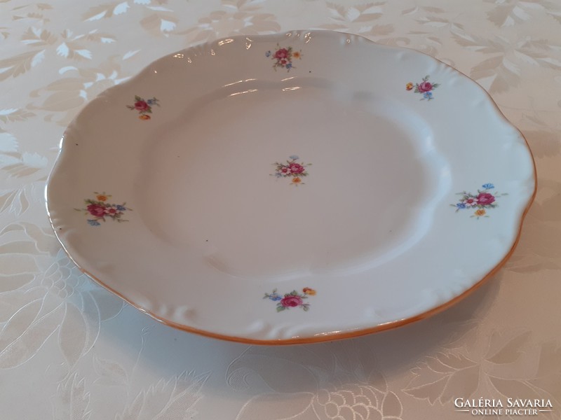 Régi Zsolnay porcelán tányér apró virágos lapostányér