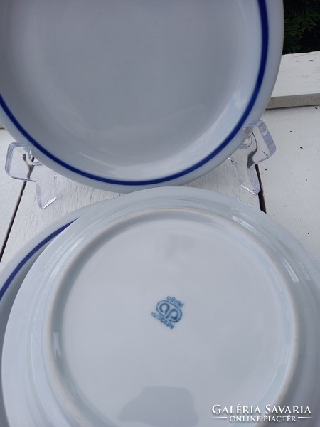 Alföldi porcelain_blue-striped dessert plate trio