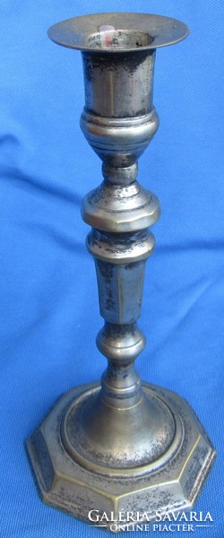 Old metal candle holder 18.8 cm high.