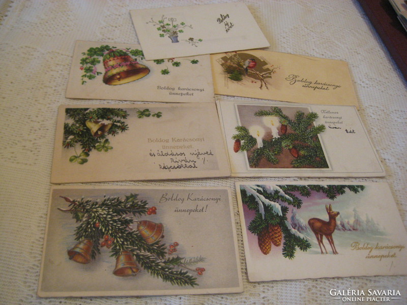Merry Christmas from the 1940s and 50s on the fashionable small postcards of that time
