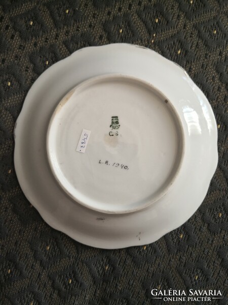 Rare Zsolnay gold speckled porcelain bowl, cup base: 1940.