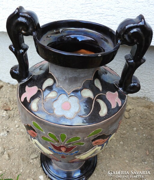 Beautiful huge amphora vases with folk scenes