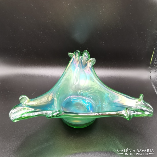 Iridescent glass ashtray