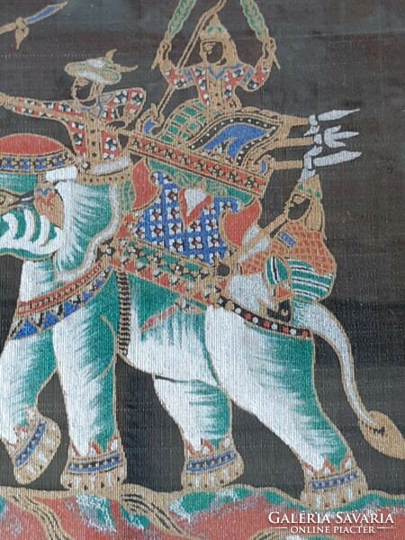Régi indiai selyemre festett kép