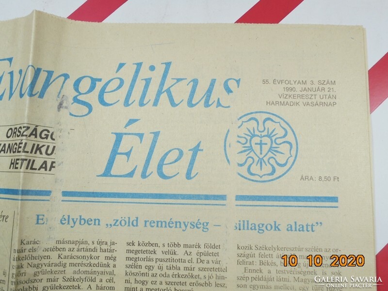 Old retro newspaper - evangelical life - January 21, 1990. Birthday gift