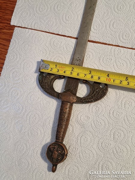 40 cm!! Rare dagger with antique bronze handle