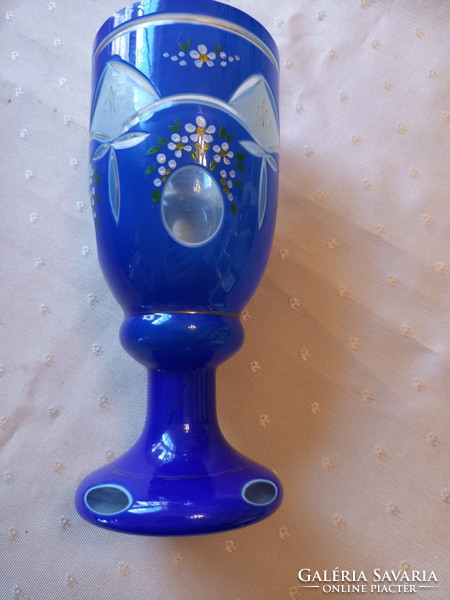 Blue bieder Czech glass cup (no.0069714/5)