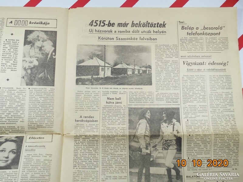 Old retro newspaper - Monday news 1970. December 14. Birthday present