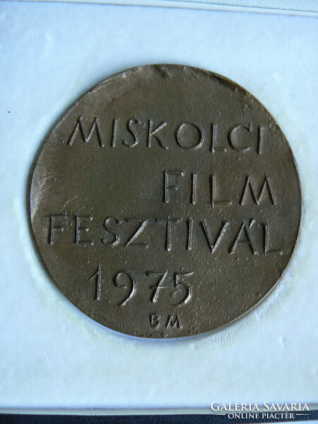 BORSOS MIKLÓS "MISKOLCI FILMFESZTIVÁL1975", KVALITÁSOS BRONZ PLAKETT, ÉREM, 88 mm, KIVÁLÓ TARTÁS !