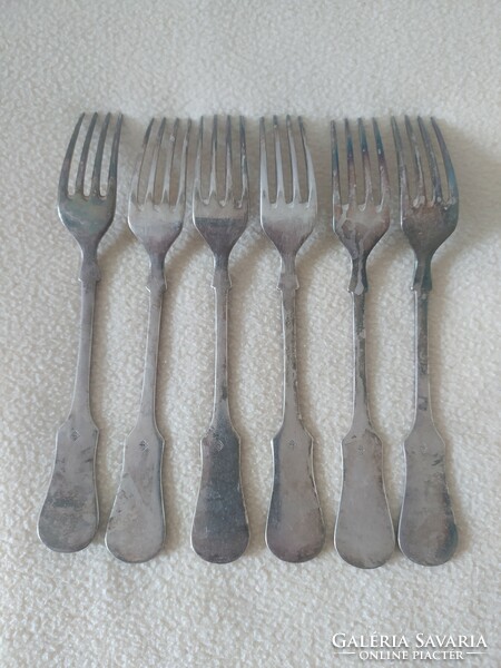 Antique berndorf cake forks, 6 marked for sale together, 18 cm