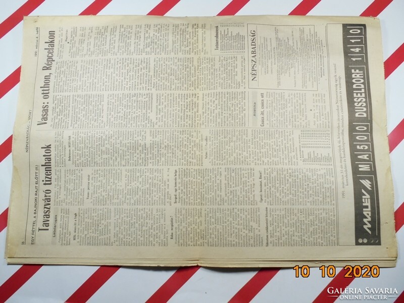 Old retro newspaper - People's Freedom - March 4, 1991 - Birthday present