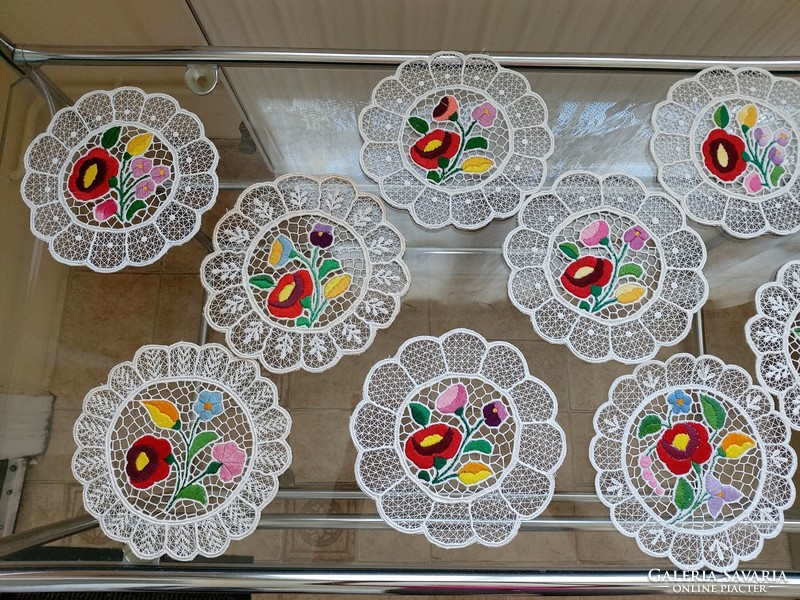 10 Kalocsa tablecloths and coasters