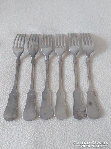 Antique berndorf cake forks, 6 marked for sale together, 18 cm