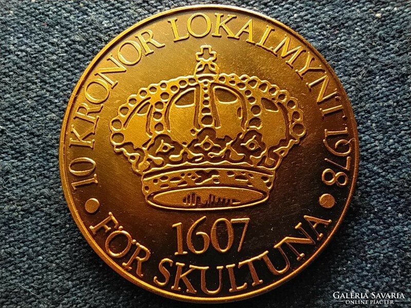 Svédország IX. Károly király 1978 réz 10 korona helyi pénz (id55347)