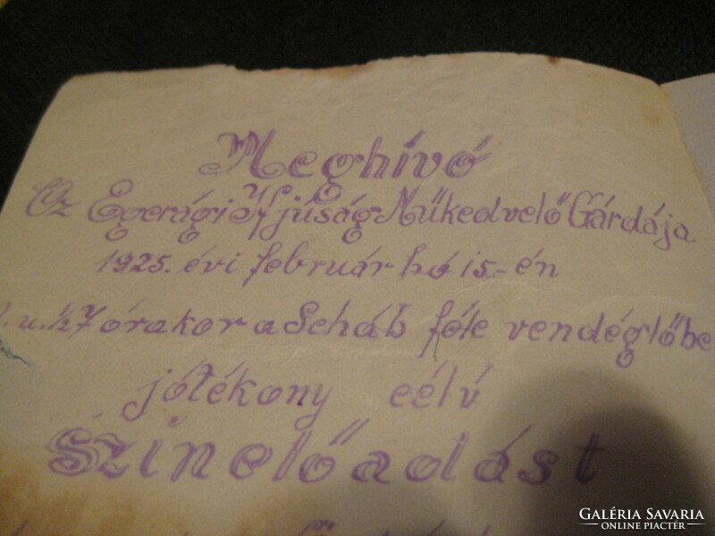 Egerági (baranya) invitation to the piros bugelláris folk play 1925. Feb. 15. Me