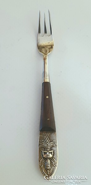 Copper, small fork, with Buddha image