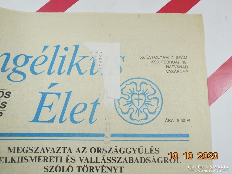 Régi retro újság - Evangélikus Élet - 1990. február 18. Születésnapra ajándék