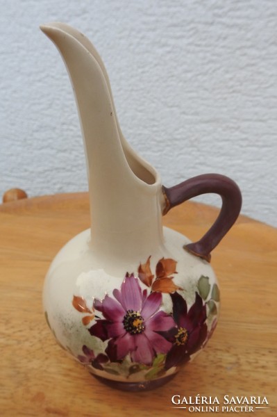 Zsolnay hand painted earthenware carafe