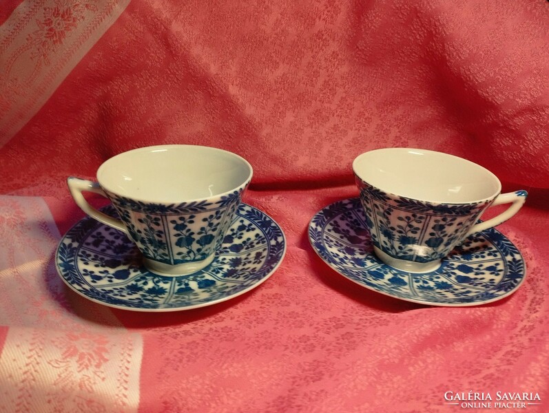Japanese porcelain coffee cup with bottom, 2 pairs