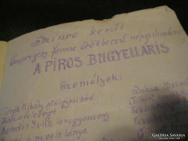 Egerági (baranya) invitation to the piros bugelláris folk play 1925. Feb. 15. Me