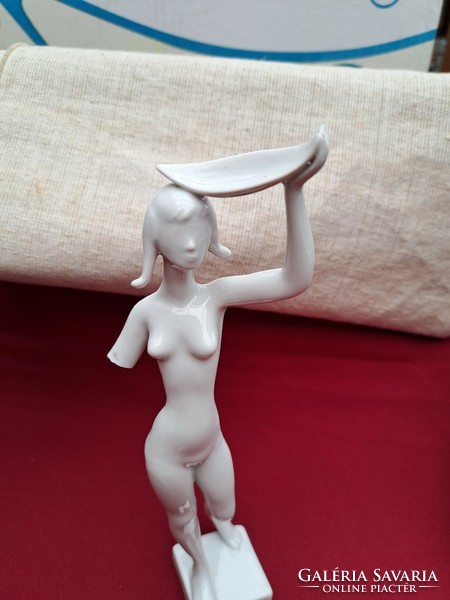 Kőbánya porcelain bowl girl bowl with girl nipp figure display case display case legacy antique nostalgia