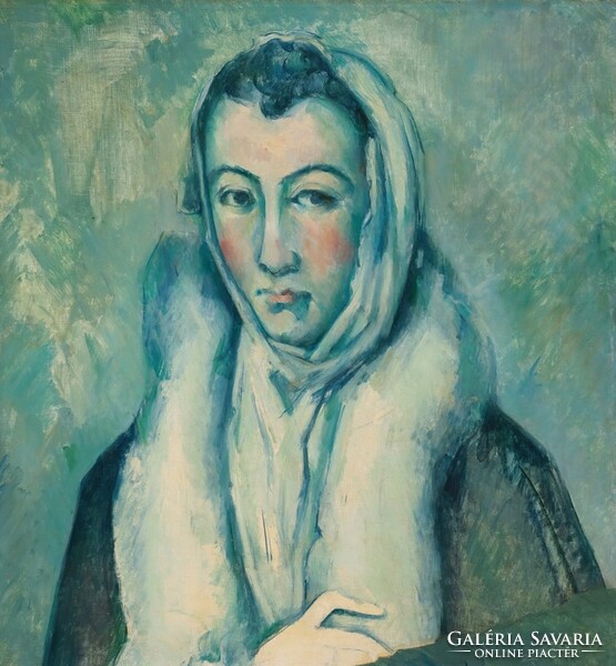 Cézanne - Nő hermelinnel El Greco után - vakrámás vászon reprint