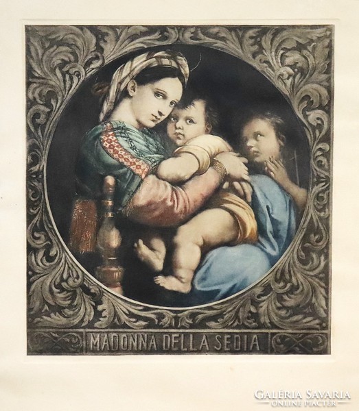 Madonna della sedia, etching after raffaelo