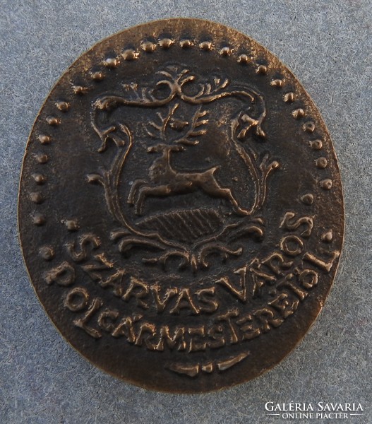 A bronze commemorative medal from the mayor of Szarvas for a deer