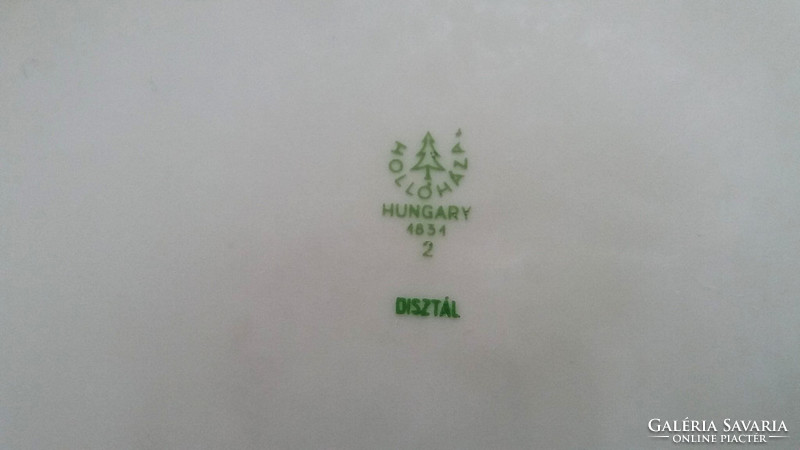 Régi Hollóházi retro porcelán falidísz 24 cm es tányér dísztányér virágos fali tányér