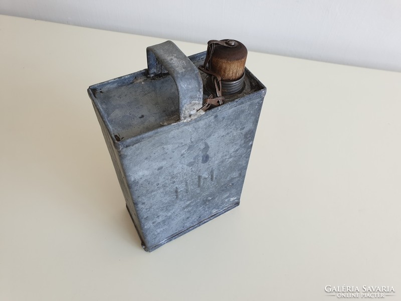Régi petróleum spiritusz olaj kanna vintage H M bádogkanna pléh olajos kanna