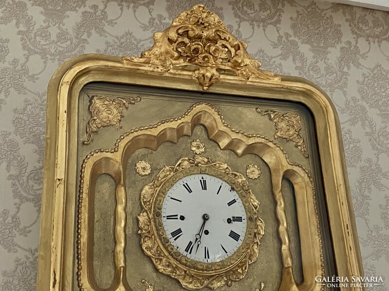 Antique Biedermeier large frame clock