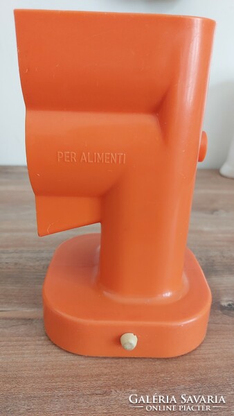 Old, retro vintage sn supernova Italian design grinder, slicer 3 accessory kitchen tool orange.