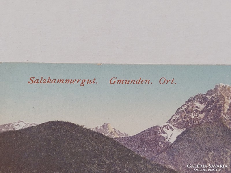 Régi képeslap 1924 Gmunden fotó levelezőlap tájkép