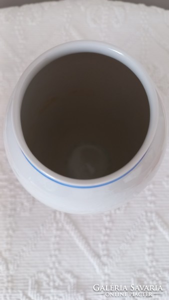 Hollóházi jelzett porcelán váza 16,5 X 6,5 cm