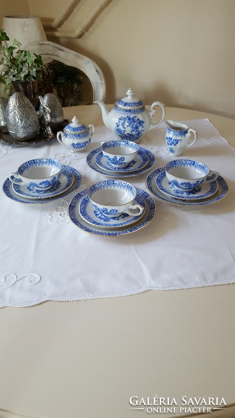 Gyönyörű Bavaria "China Blau"porcelán reggeliző,teás-kávéskészlet