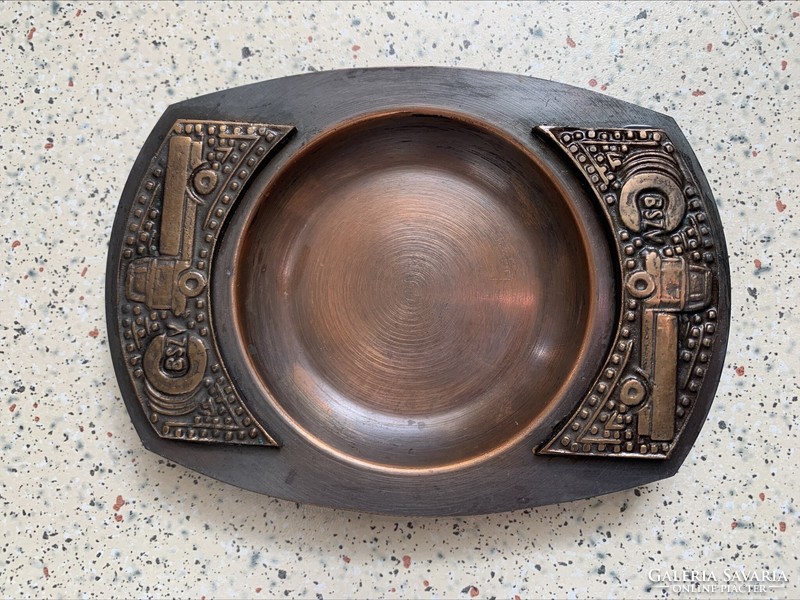 Rare copper ashtray - domestic delivery company - from the 1970s