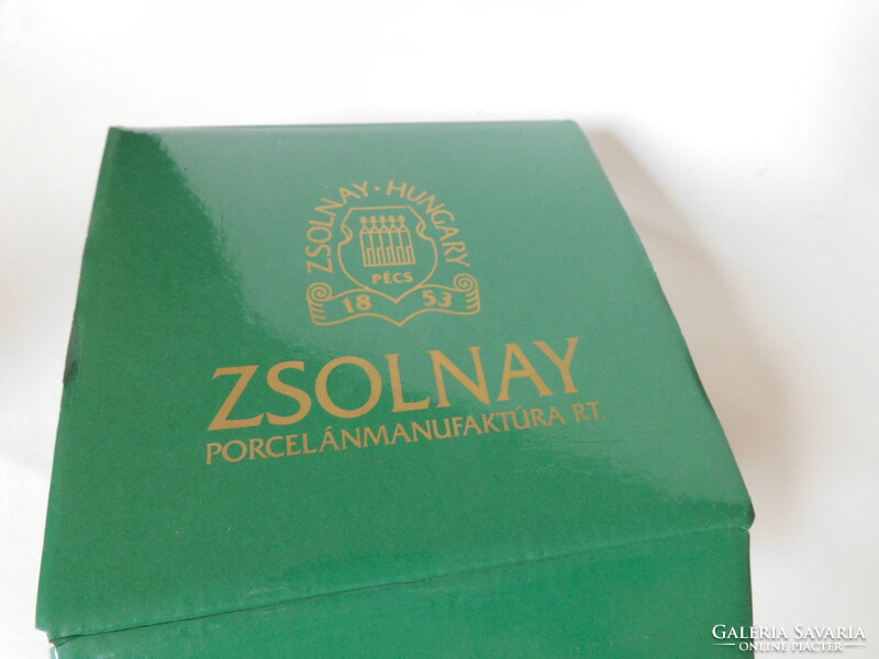 Zsolnay búzavirág mintás szív alakú tálka 11.5x8.5 cm