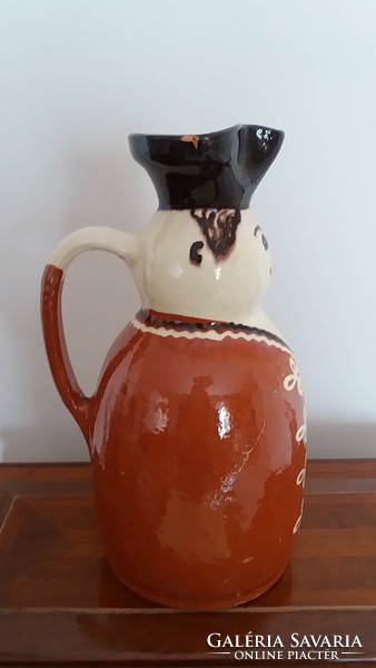 Pitcher old tile jug folk wine pot miska jug vintage decoration