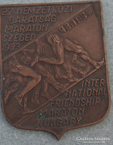 27. International Friendship Marathon Szeged1983 bronze plaque